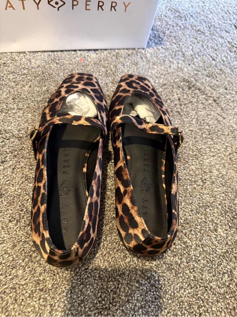 NEW Katy Perry Collections Leopard Print Mary Jane Flats - Brown - Picture 3 of 5
